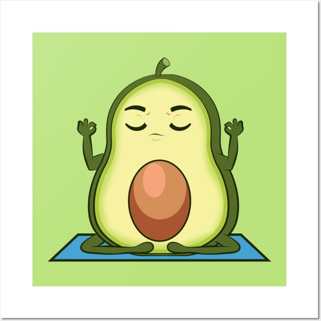 yoga avocado meditation Wall Art by the house of parodies